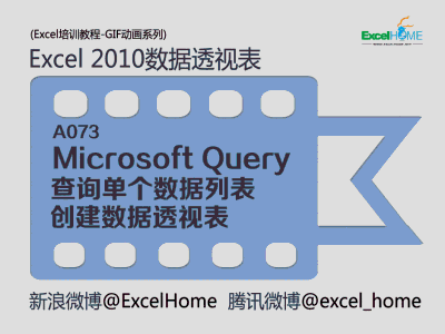 A073.Microsoft Query查询单个数据列表创建数据透视表.gif